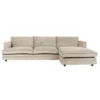 Sofa Agir Z Szezlongiem 285X155 Cm Velvety Beżowa Furninova