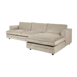 Sofa Agir Z Szezlongiem 285X155 Cm Velvety Beżowa Furninova