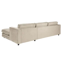 Sofa Agir Z Szezlongiem 285X155 Cm Velvety Beżowa Furninova