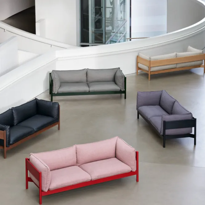 Sofa Arbour 2 Osobowa Re-Wool 198 - Czarny Lakierowany Buk Hay