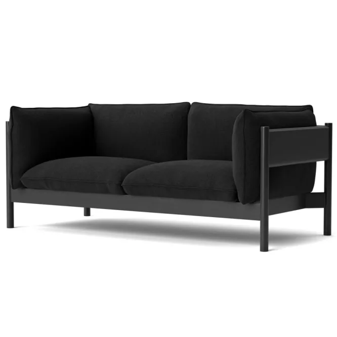 Sofa Arbour 2 Osobowa Re-Wool 198 - Czarny Lakierowany Buk Hay