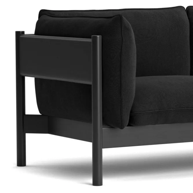 Sofa Arbour 2 Osobowa Re-Wool 198 - Czarny Lakierowany Buk Hay