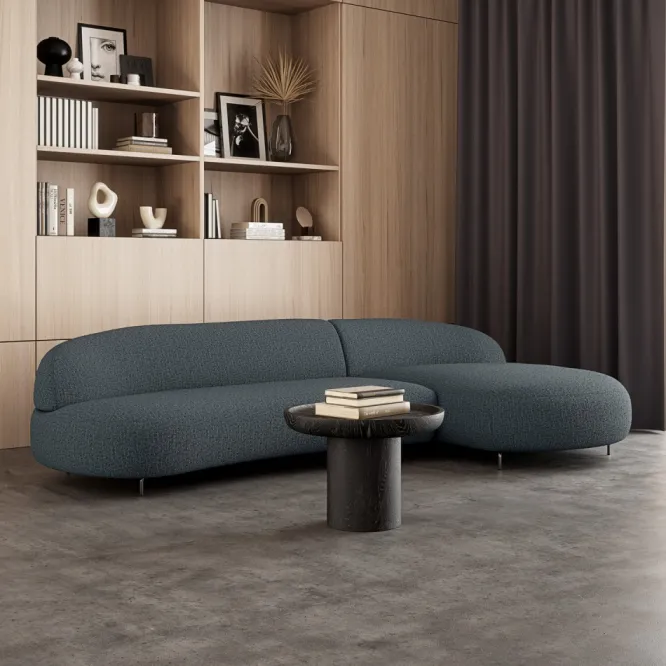 Sofa Aria Z Szezlongiem 316X174 Cm Denali Granatowa