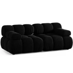 Sofa Bellis 2-Osobowa Czarna Micadoni