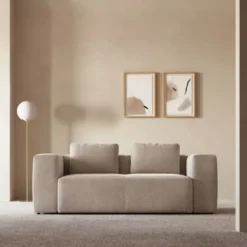 Sofa Blok 2 Osobowa Beżowa Kave Home
