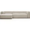 Sofa Blok 3 Osobowa Z Lewym Szezlongiem Beżowa Kave Home
