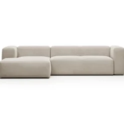 Sofa Blok 3 Osobowa Z Lewym Szezlongiem Beżowa Kave Home