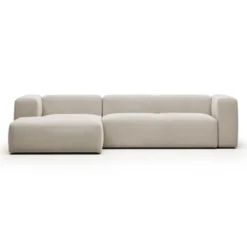 Sofa Blok 3 Osobowa Z Lewym Szezlongiem Beżowa Kave Home