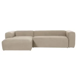 Sofa Blok 3 Osobowa Z Lewym Szezlongiem Beżowa Kave Home