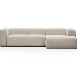 Sofa Blok 3 Osobowa Z Prawym Szezlongiem Beżowa Kave Home