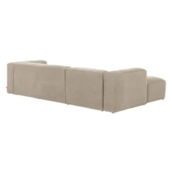Sofa Blok 3 Osobowa Z Prawym Szezlongiem Beżowa Kave Home