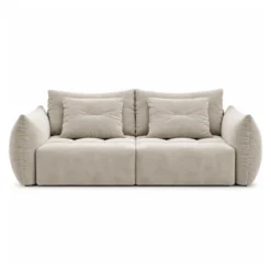 Sofa Bloom 3-Osobowa Jasnobeżowy Welur Micadoni