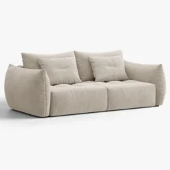 Sofa Bloom 3-Osobowa Jasnobeżowy Welur Micadoni