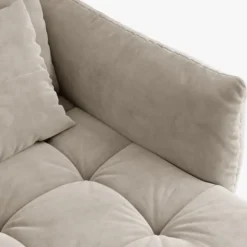 Sofa Bloom 3-Osobowa Jasnobeżowy Welur Micadoni