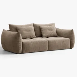 Sofa Bloom 3-Osobowa Jasnobrązowy Welur Micadoni