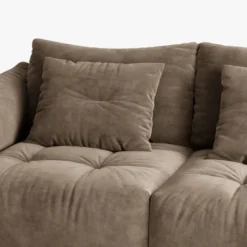 Sofa Bloom 3-Osobowa Jasnobrązowy Welur Micadoni