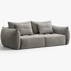 Sofa Bloom 3-Osobowa Szary Welur Micadoni
