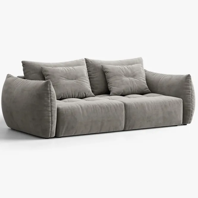Sofa Bloom 3-Osobowa Szary Welur Micadoni
