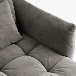 Sofa Bloom 3-Osobowa Szary Welur Micadoni