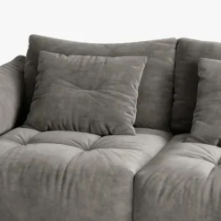 Sofa Bloom 3-Osobowa Szary Welur Micadoni