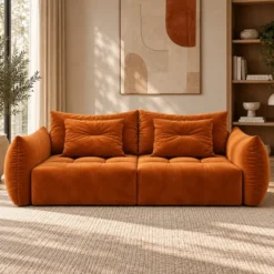 Sofa Bloom 3-Osobowa Terakotowy Welur Micadoni