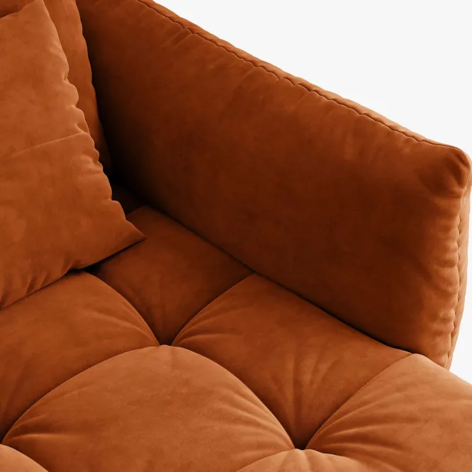 Sofa Bloom 3-Osobowa Terakotowy Welur Micadoni
