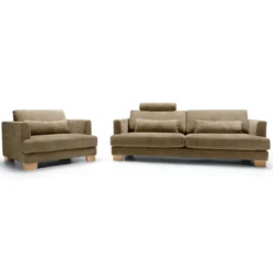 Sofa Brandon Z Zagłówkiem 3 Seat Bloom Teddy Brown Sits