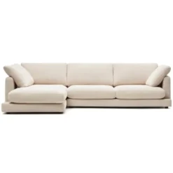 Sofa Gala Z Lewym Szezlongiem Beżowa Kave Home