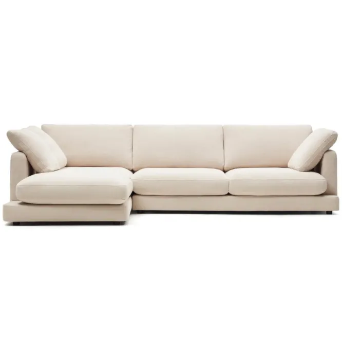 Sofa Gala Z Lewym Szezlongiem Beżowa Kave Home