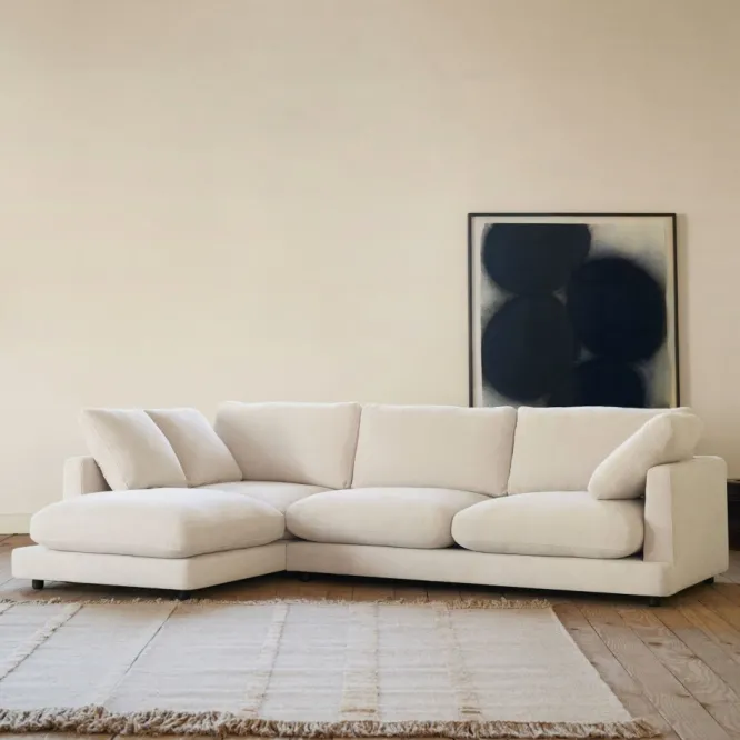 Sofa Gala Z Lewym Szezlongiem Beżowa Kave Home
