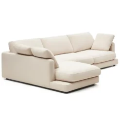 Sofa Gala Z Lewym Szezlongiem Beżowa Kave Home