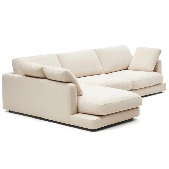 Sofa Gala Z Lewym Szezlongiem Beżowa Kave Home