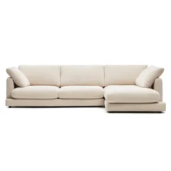Sofa Gala Z Prawym Szezlongiem Beżowa Kave Home