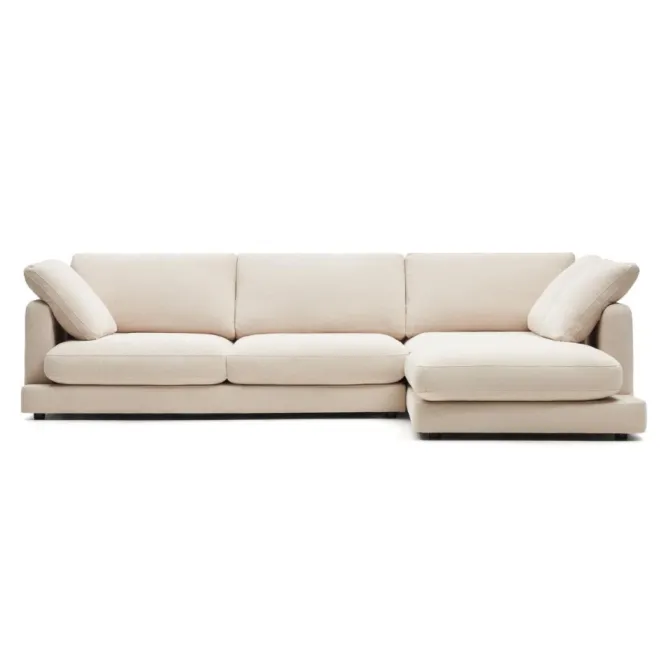 Sofa Gala Z Prawym Szezlongiem Beżowa Kave Home