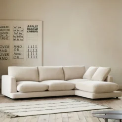 Sofa Gala Z Prawym Szezlongiem Beżowa Kave Home