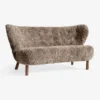 Sofa Little Petra Vb2 Walnut-Sheepskin Sahara Andtradition