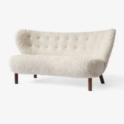 Sofa Little Petra Vb2 Walnut-Sheepskin Moonlight Andtradition