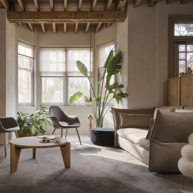 Sofa Mariposa 3-Seater Iroko Dark Grey Vitra