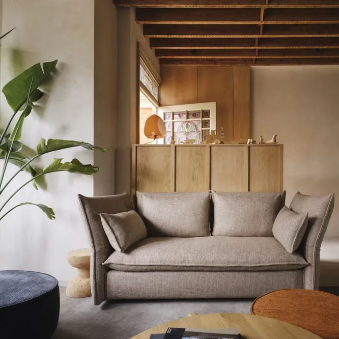 Sofa Mariposa 2-Seater Iroko Dark Grey Vitra