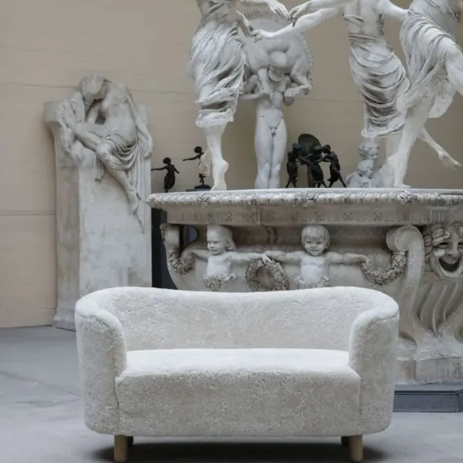 Sofa Mingle Off-White Nóżki Dąb Przydymiony By Lassen