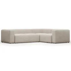 Sofa Narożnikowa Blok 3 Osobowa Beżowa Kave Home