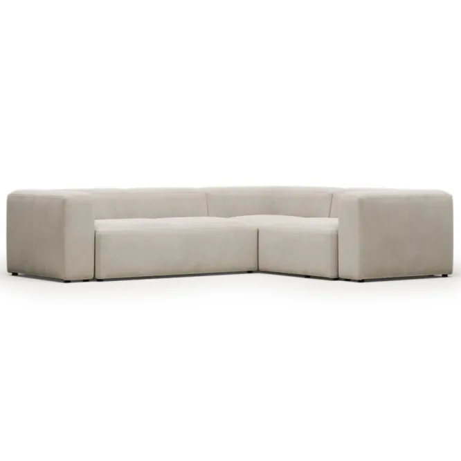 Sofa Narożnikowa Blok 3 Osobowa Beżowa Kave Home