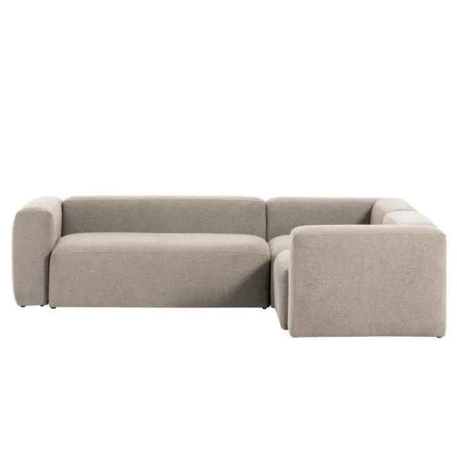 Sofa Narożnikowa Blok 3 Osobowa Beżowa Kave Home