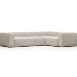 Sofa Narożnikowa Blok 4 Osobowa Beżowa Kave Home