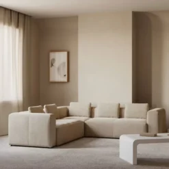 Sofa Narożnikowa Blok 6 Osobowa Beżowa Kave Home