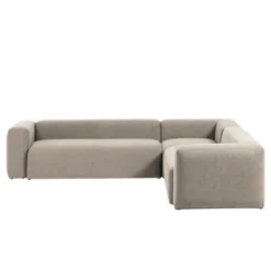 Sofa Narożnikowa Blok 6 Osobowa Beżowa Kave Home