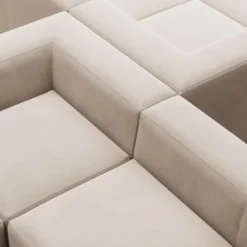 Sofa Narożnikowa Blok 6 Osobowa Beżowa Kave Home