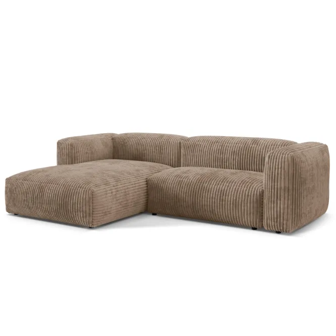 Sofa Narożnikowa Martina Ciemnobeżowy Sztruks Micadoni