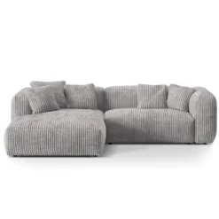 Sofa Narożnikowa Martina Jasnoszary Sztruks Micadoni