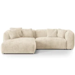 Sofa Narożnikowa Martina Jasnobeżowy Sztruks Micadoni